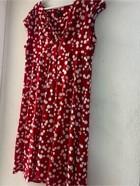 Glamour Red and White Polka Dot Wrap Dress
